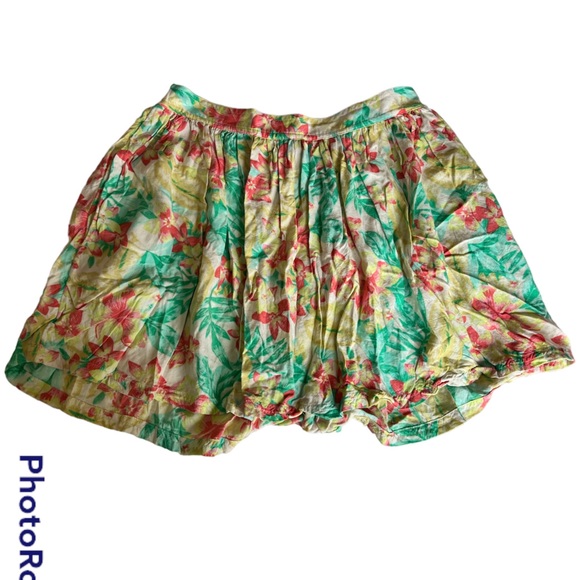 American Eagle Hawaiian Floral Print Mini Skirt - Picture 1 of 4